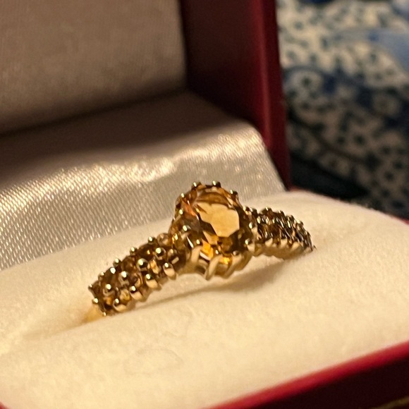Vintage 10Kt Yellow Gold Citrine Ring. Ring size: 7.75 - Picture 10 of 16